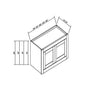 Inset Hazelnut Oak RTA 24-36"W x 12-24"H x 13.5"D 10-Size Double Doors Wall Cabinet