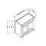 Inset Origami White RTA 24-36"W x 12-24"H x 13.5"D 10-Size Double Doors Wall Cabinet