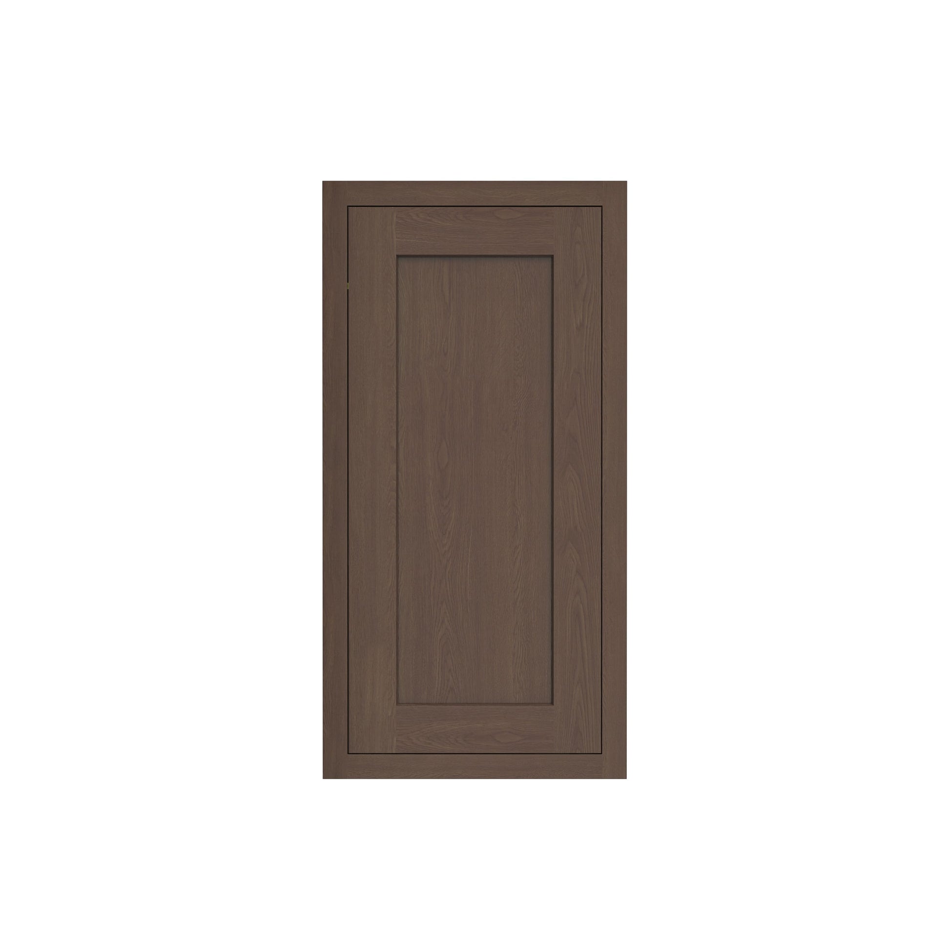 Inset Truffle Brown RTA 9-21"W x 30-42"H x 13.5"D 15-Size Single Door Wall Cabinet