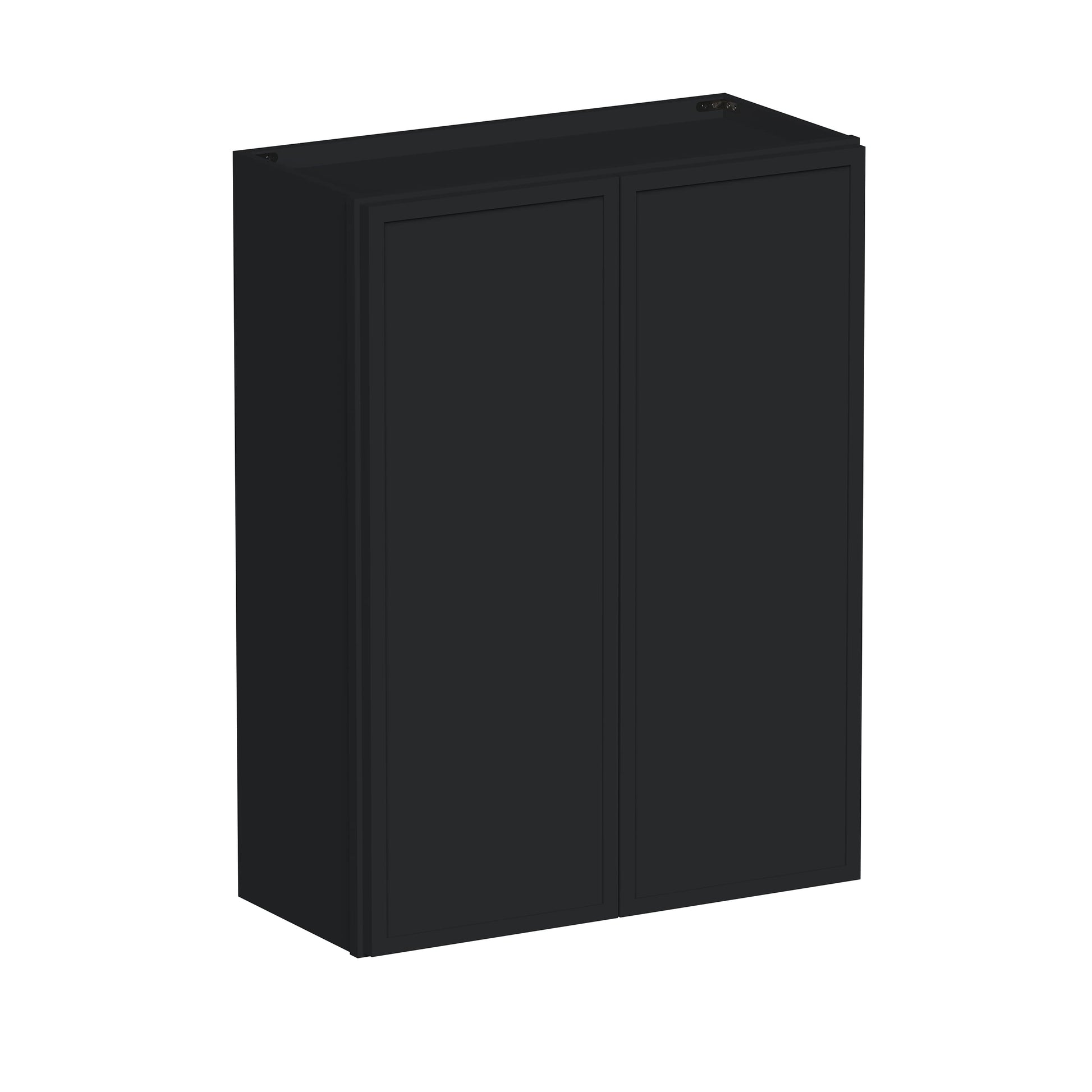 Slim Ebony Black Shaker RTA 24"-36"W x 30"/36"/42"H x 12"D 15-Size Standard Wall Cabinet with 2 Doors
