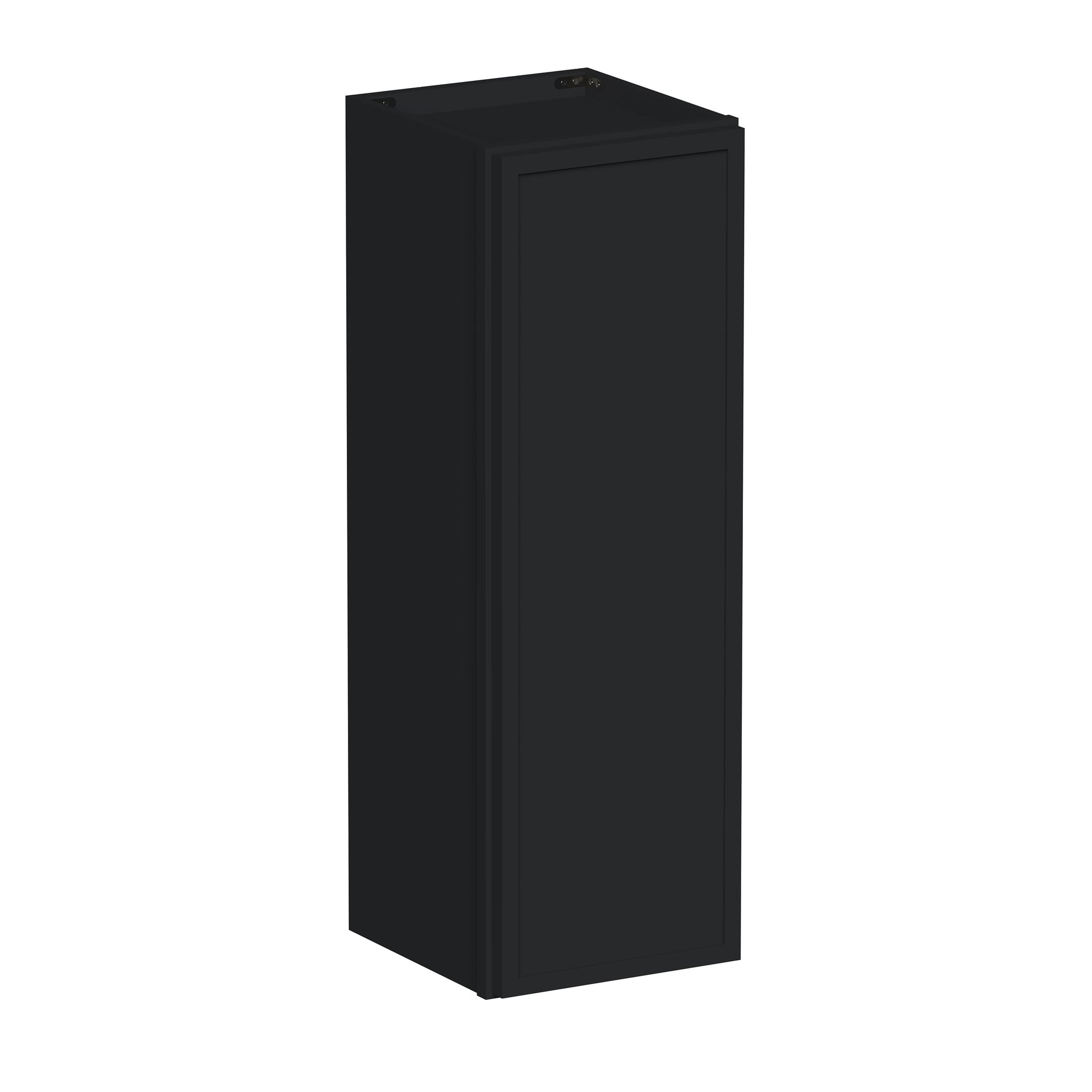 Slim Ebony Black Shaker RTA 9"-21"W x 30"/36"/42"H x 12"D 15-Size Single Door Standard Wall Cabinet