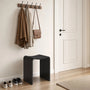 Solid Surface U-Shaped Shower Stool in Matte White / Matte Black