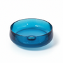 17.7-inch Round Transparent Resin Bathroom Vessel Sink with Drainer