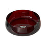 17.7-inch Round Transparent Resin Bathroom Vessel Sink with Drainer