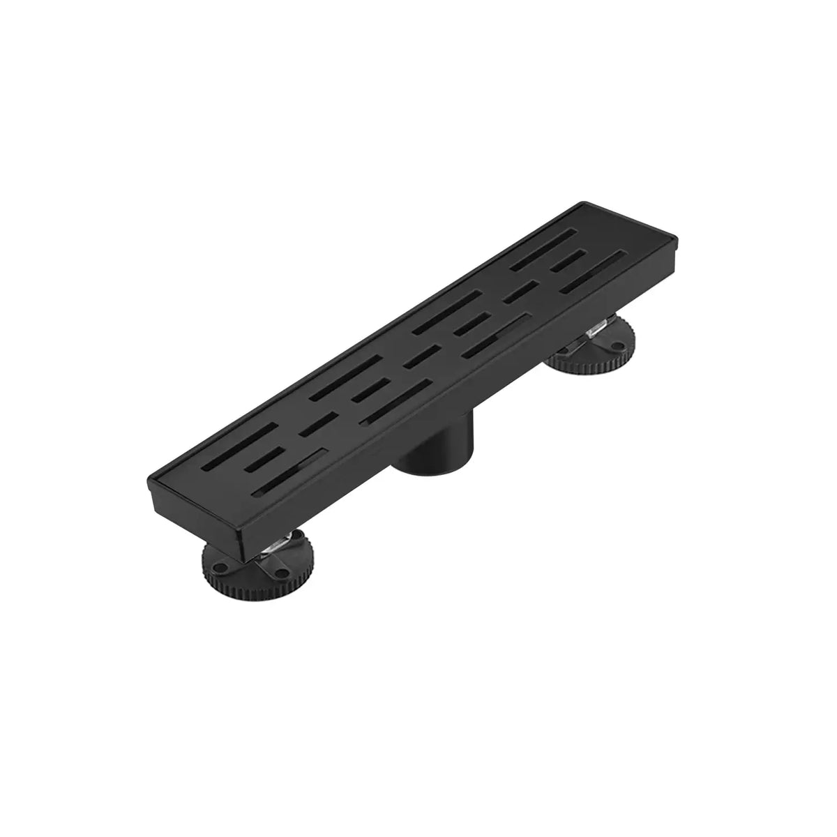 Linear Shower Drain with Brick Pattern Grate Cover and Hair Strainer in 304 Stainless Steel