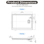 48"/60"x30"-36" White SMC Shower Base with Flamed Rock Slip-Resistant Surface, Left/Right Drain