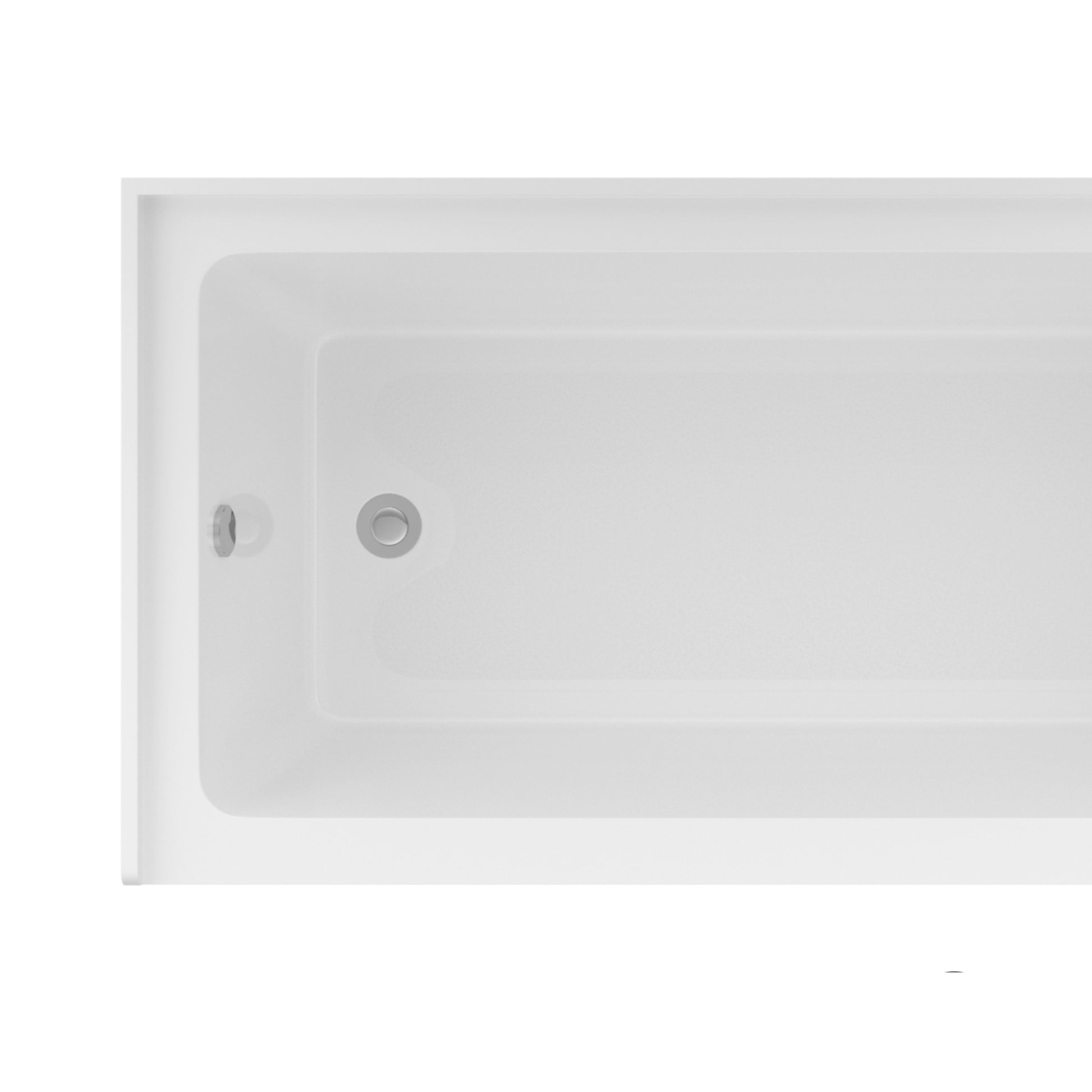 60 in. Glossy White Acrylic Alcove Soaking Bathtub with Integrated Skirt, Chrome Twist Drain and Overflow