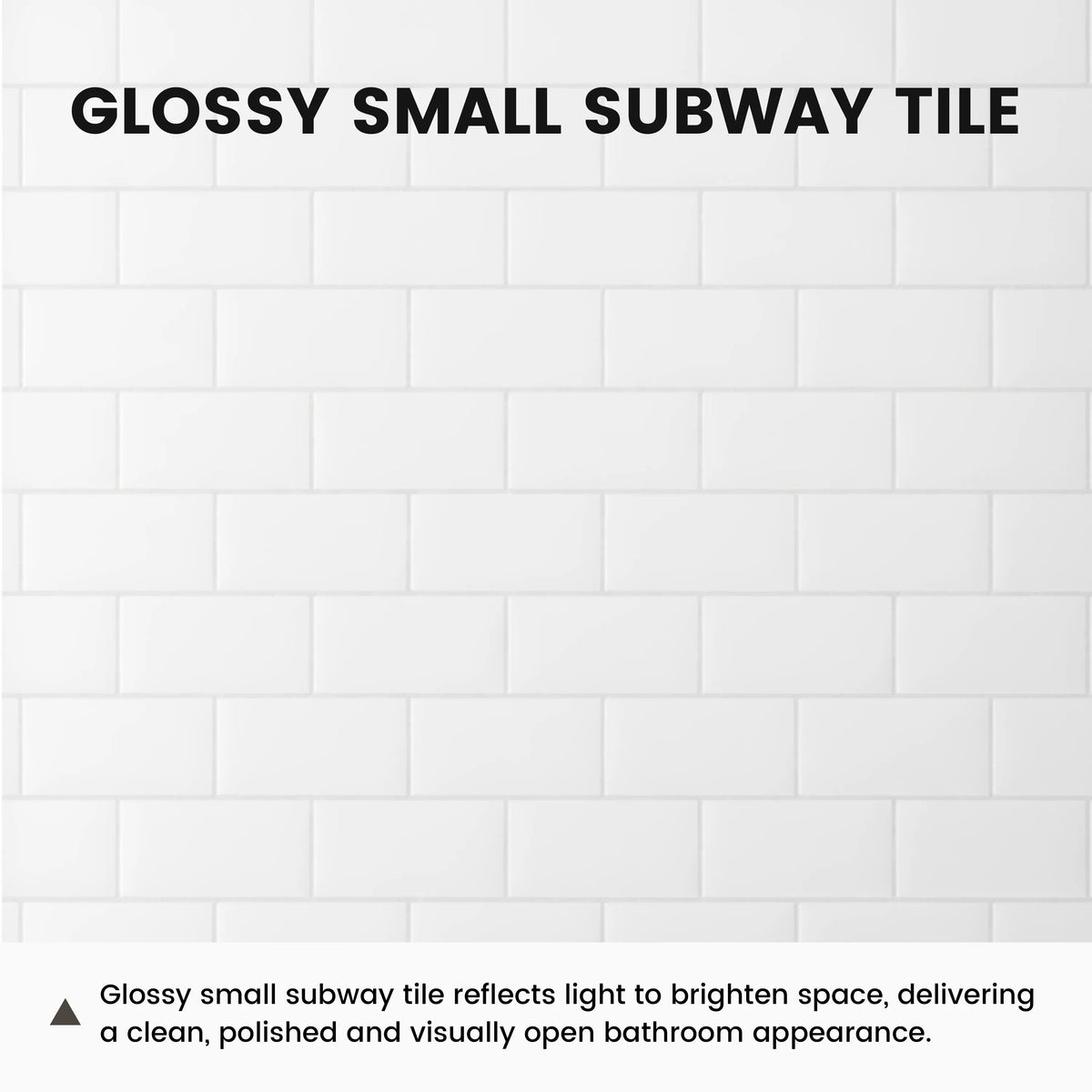 60"x32"x96" Matte/Glossy Surface SMC Shower Wall Panel Kit with Small Subway Tile Pattern