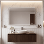 Contemporary Rectangular Aluminum Framed Bathroom LED Mirror