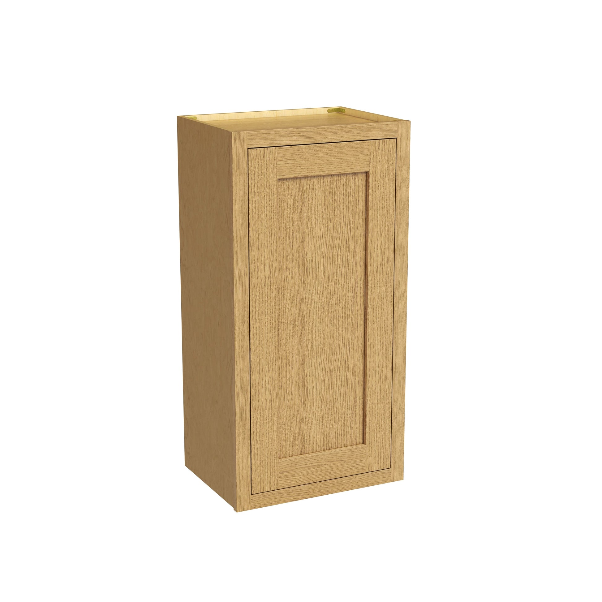 Inset Hazelnut Oak RTA 9-21"W x 30-42"H x 13.5"D 15-Size Single Door Wall Cabinet
