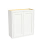 Inset Origami White RTA 24-36"W x 30-42"H x 13.5"D 15-Size Double Doors Wall Cabinet