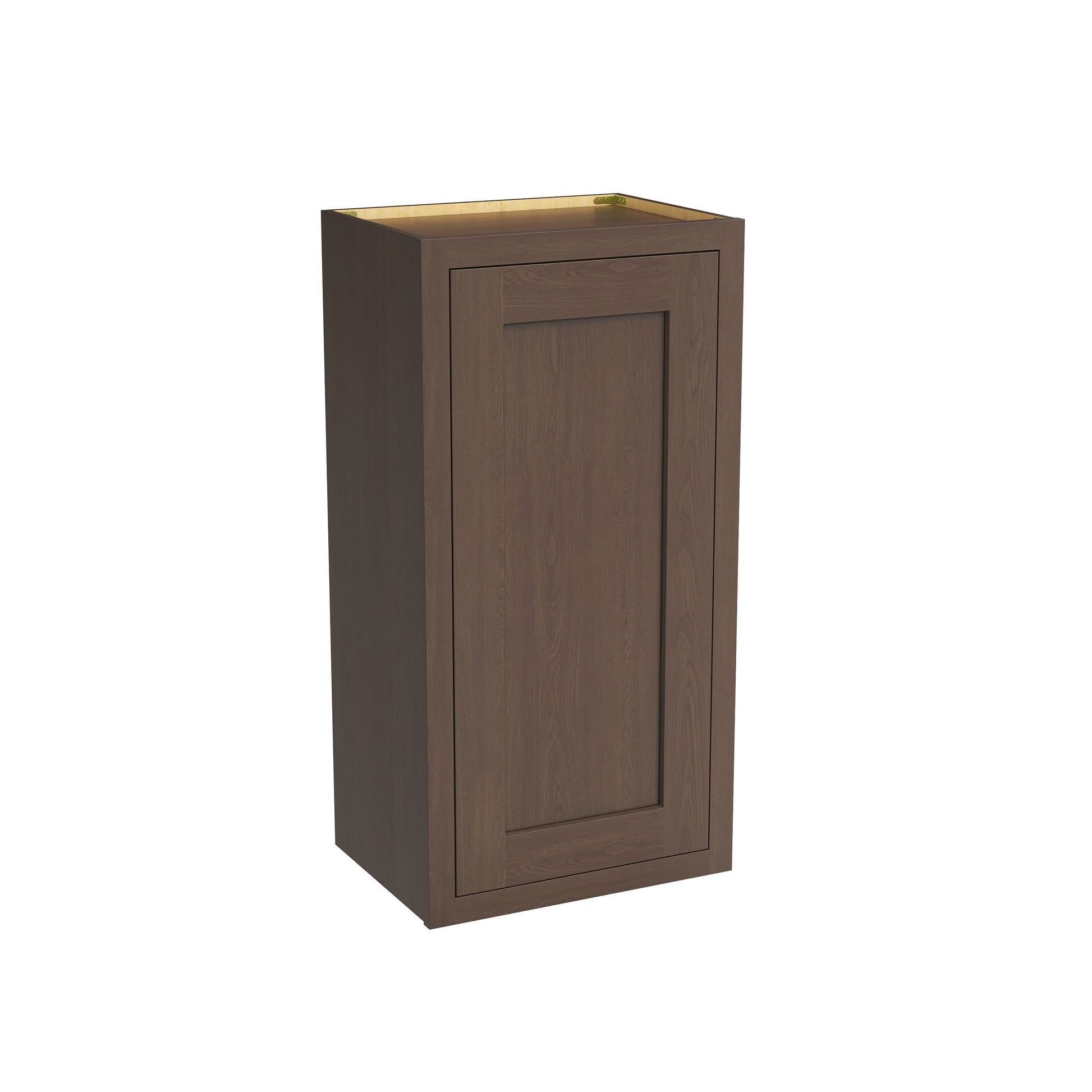 Inset Truffle Brown RTA 9-21"W x 30-42"H x 13.5"D 15-Size Single Door Wall Cabinet
