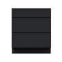 Slim Ebony Black Shaker RTA 12"-36"W x 34.5"H x 24"D 9-Size Drawer Base Cabinet with 3 Drawers