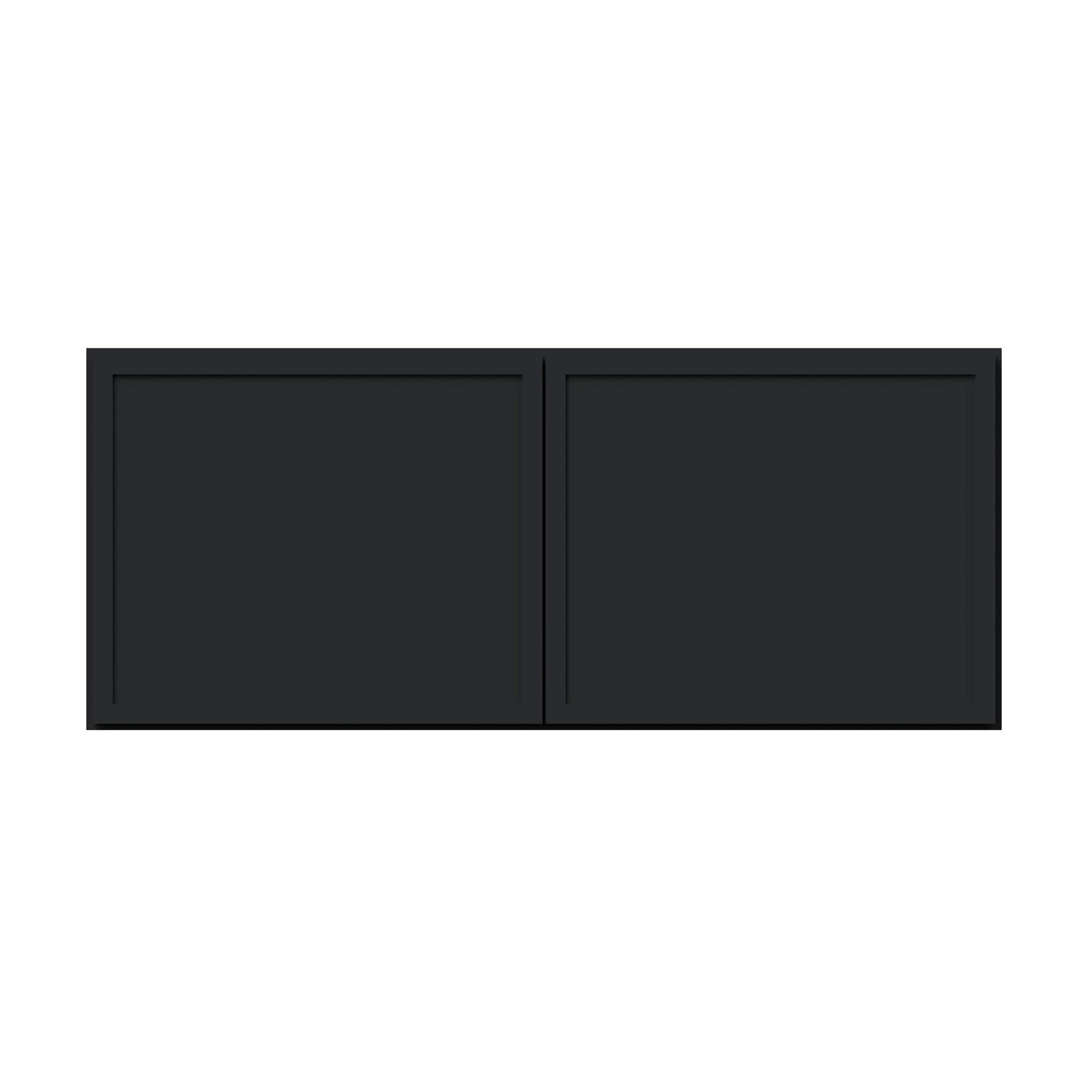 Slim Ebony Black Shaker RTA 24"-36"W x 12"-24"H x 12"D 17-Size Short Wall Cabinet with 2 Doors