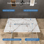 White/Calacatta Curbless SMC Shower Base with Flamed Rock Slip-Resistant Surface, Center Drain