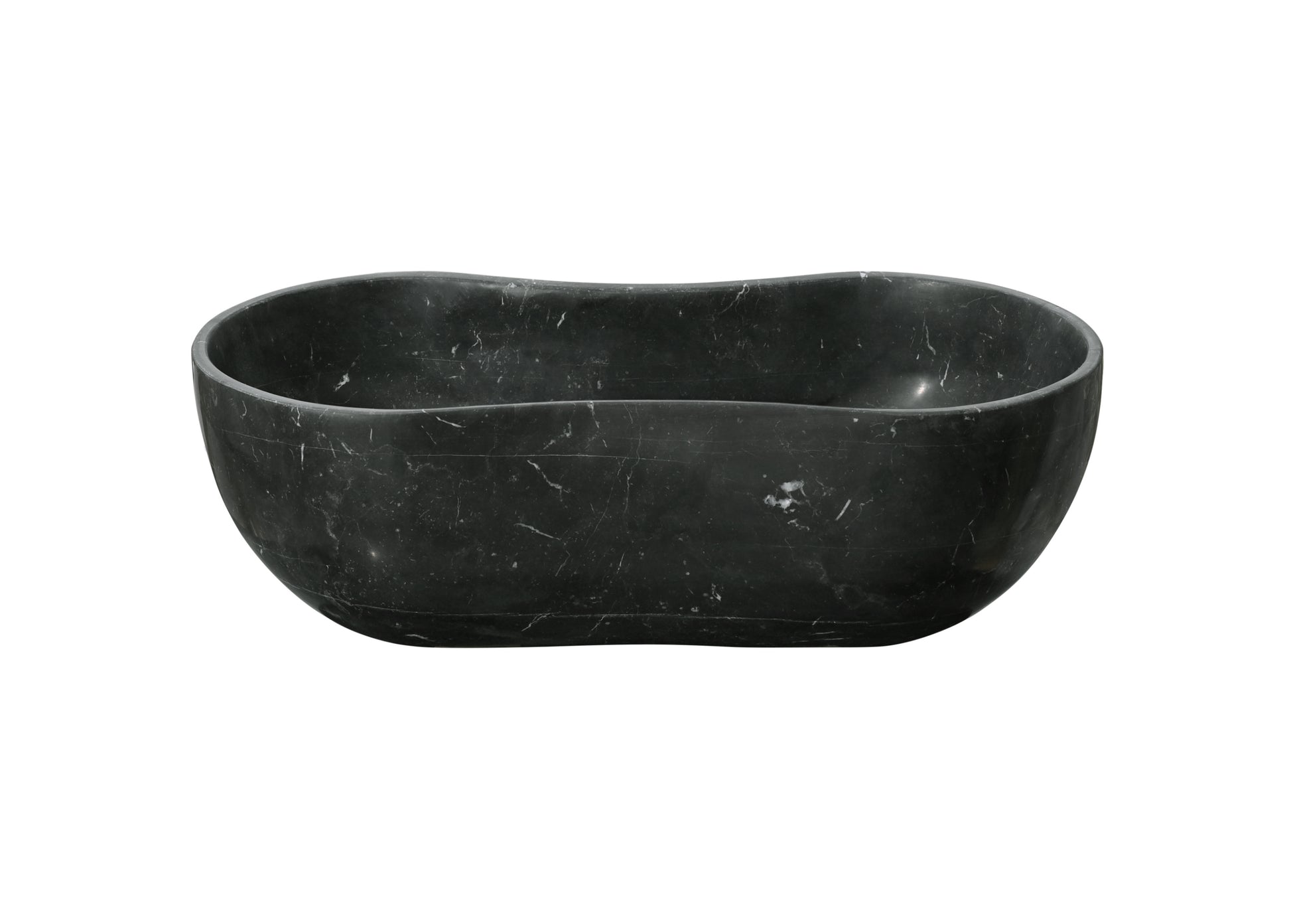 23.6" Organic Wavy Shape Stone Matte Finish Marble Vessel Basin