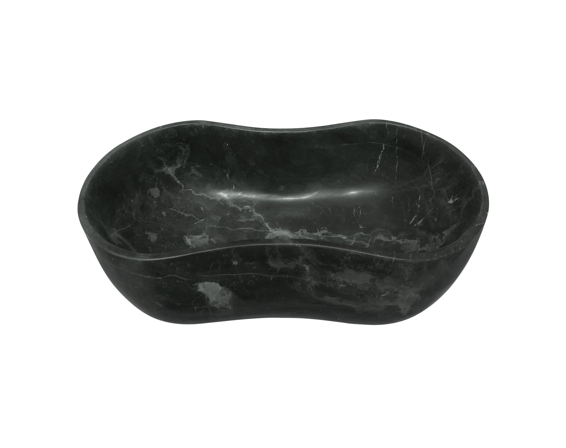 23.6" Organic Wavy Shape Stone Matte Finish Marble Vessel Basin