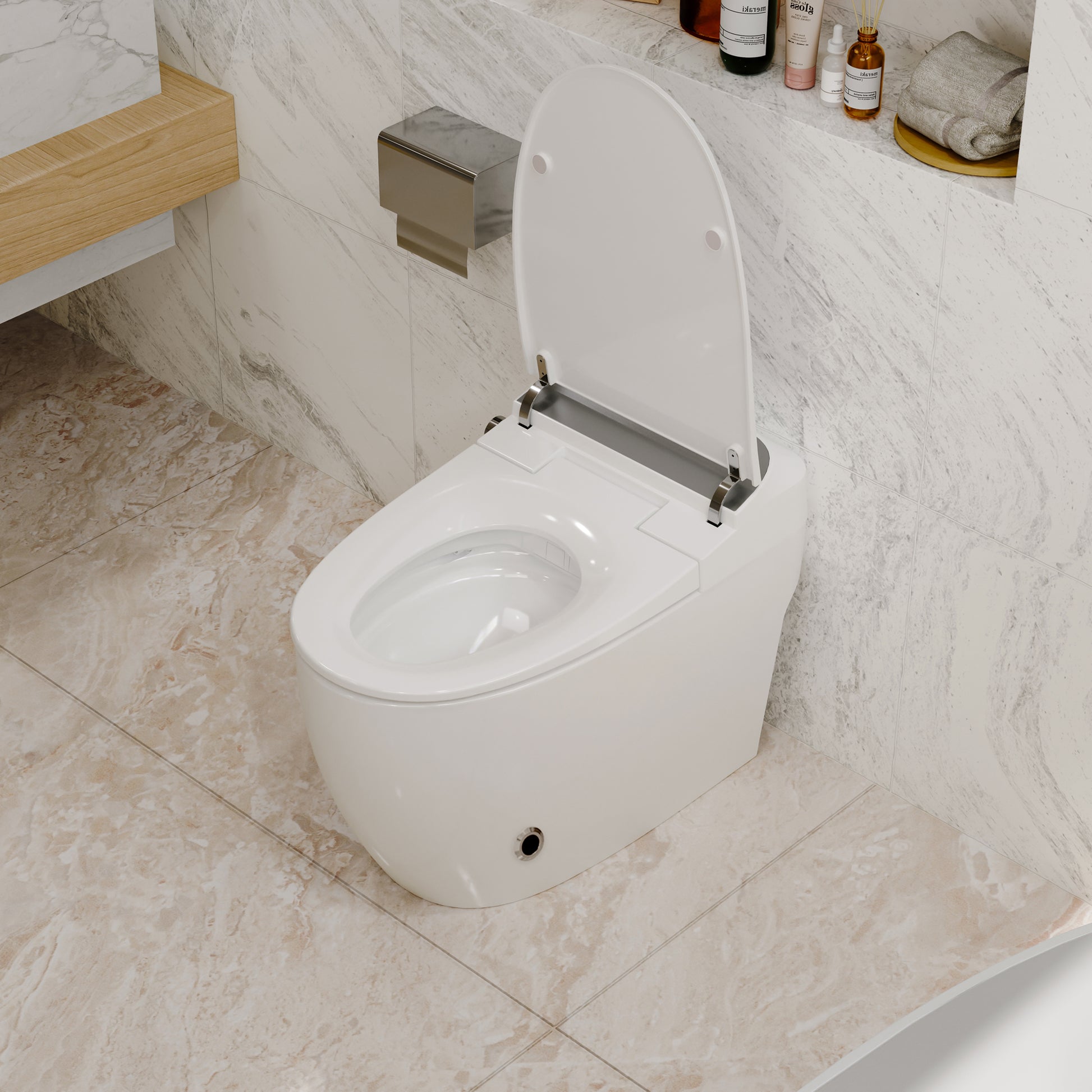Tankless Smart Toilet with Heated Seat, Foot Sensor and Automatic Flush