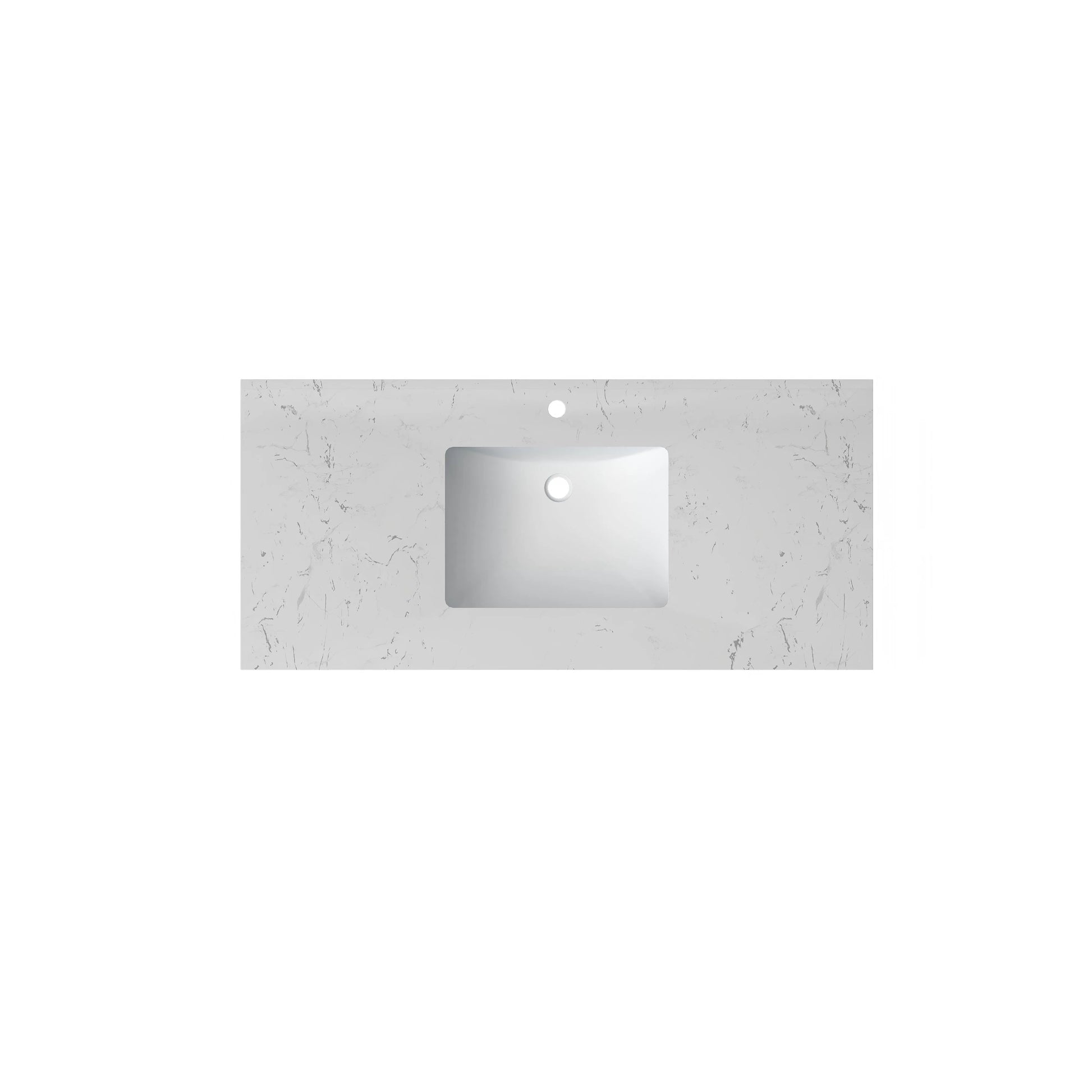 30"/36"/48"/72" Freestanding Bathroom Vanity with White Marble-Pattern Artificial Stone Top