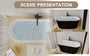 59 in. Acrylic Freestanding Soaking Bathtub with Toe-Tap Drain in Glossy White/Black
