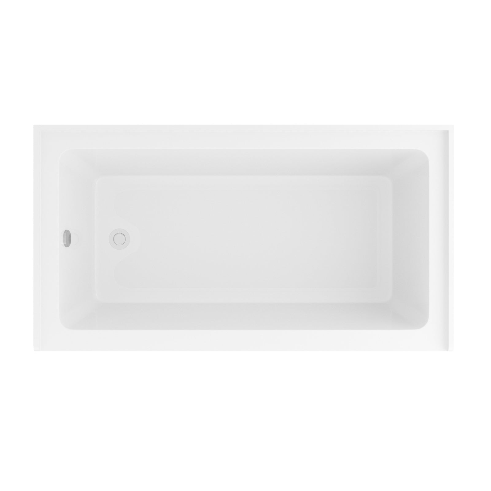60 in. Glossy White Acrylic Alcove Soaking Bathtub with Integrated Skirt, Chrome Twist Drain and Overflow