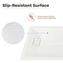 60"x32"/36" Curbless SMC Shower Base with Flamed Rock Slip-Resistant Surface, Reversible Drain