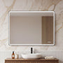 Contemporary Rectangular Aluminum Framed Bathroom LED Mirror