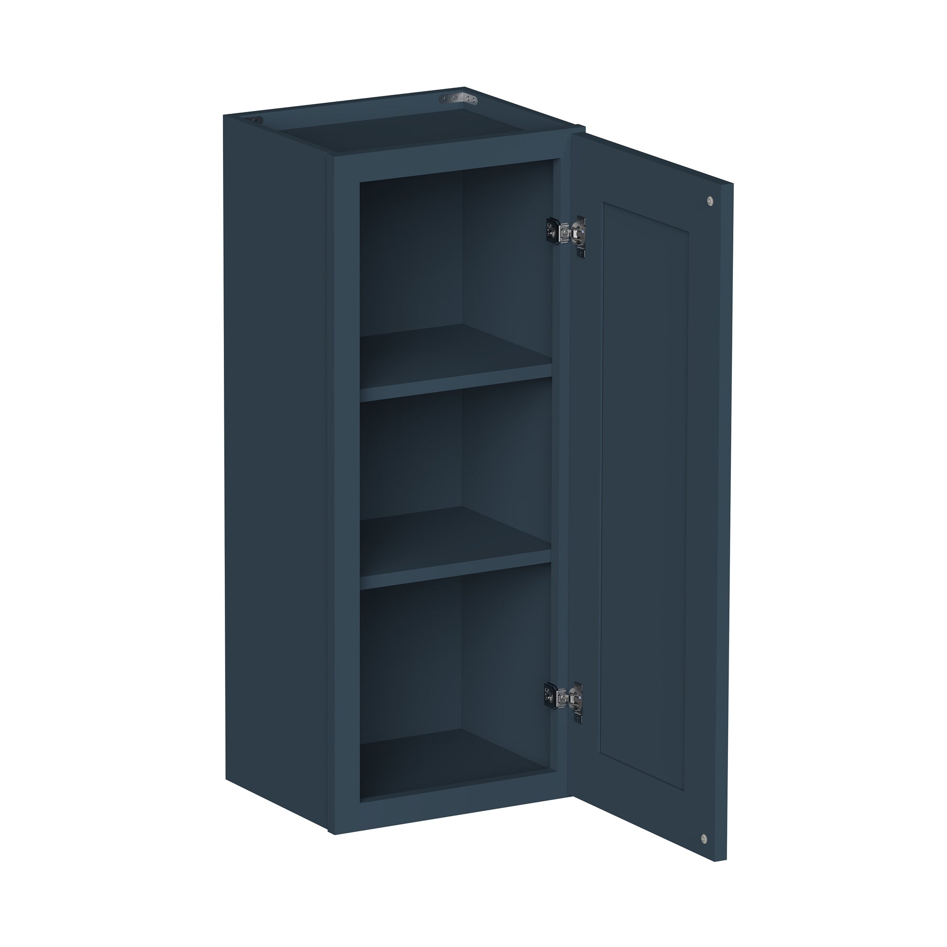 Cyber Grey RTA 9"-21"W x 12"D x 30"-42"H 15-Size Standard Wall Cabinet with Door and Shelves