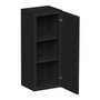 Slim Ebony Black Shaker RTA 9"-21"W x 30"/36"/42"H x 12"D 15-Size Single Door Standard Wall Cabinet