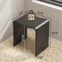 Solid Surface U-Shaped Shower Stool in Matte White / Matte Black