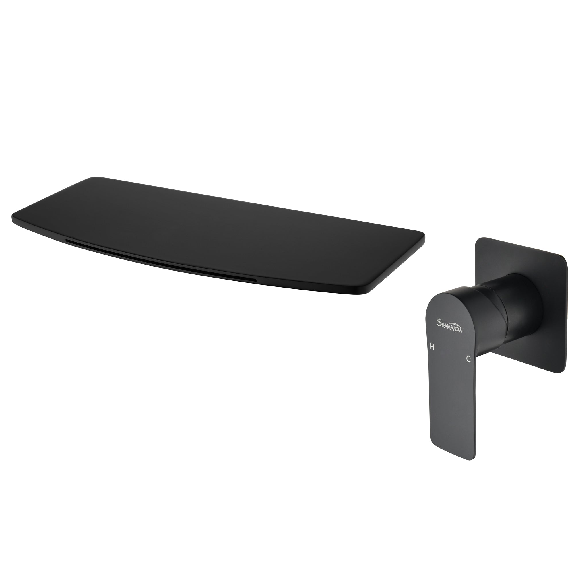 Wall Mounted Single Handle Waterfall Bathroom Sink Faucet with Rough-in Valve