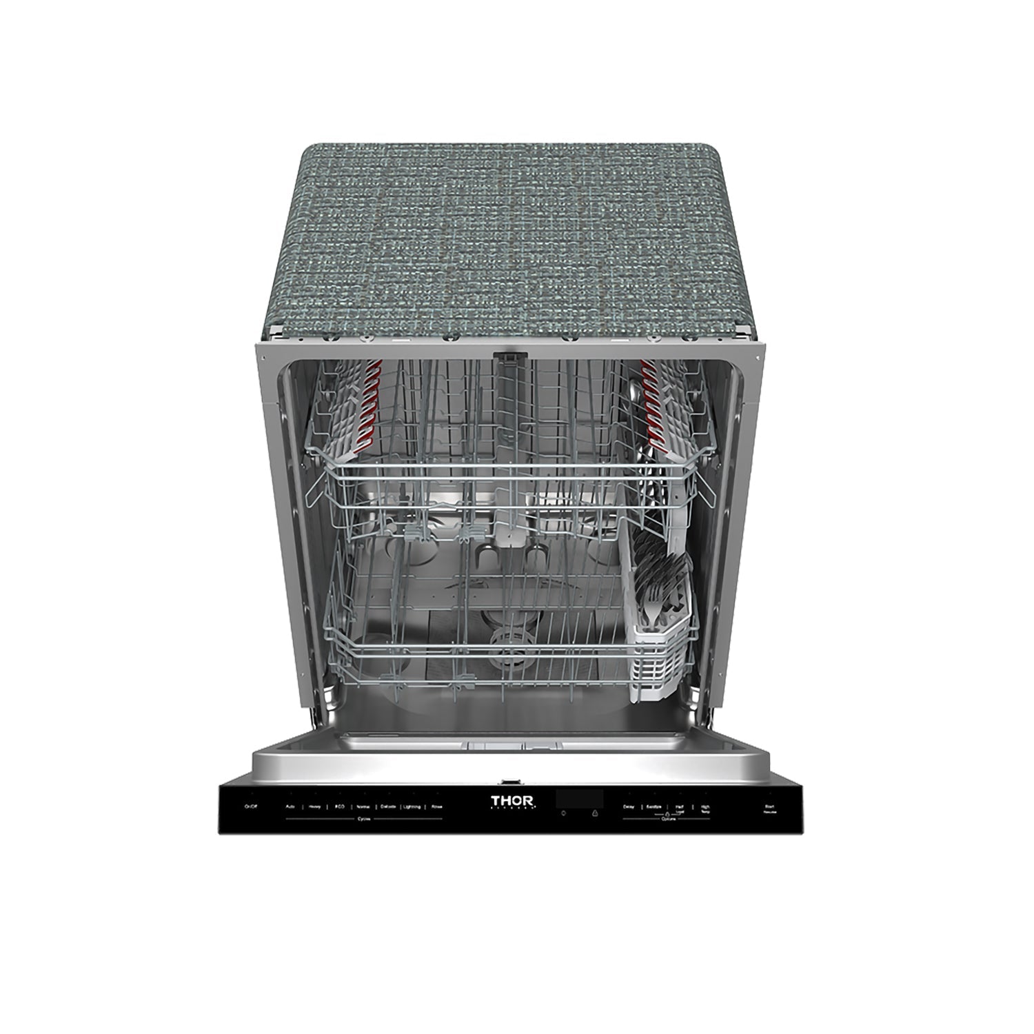 24 Inch Built-In Top Control Dishwasher with Pocket Handle – Stainless Steel/Black