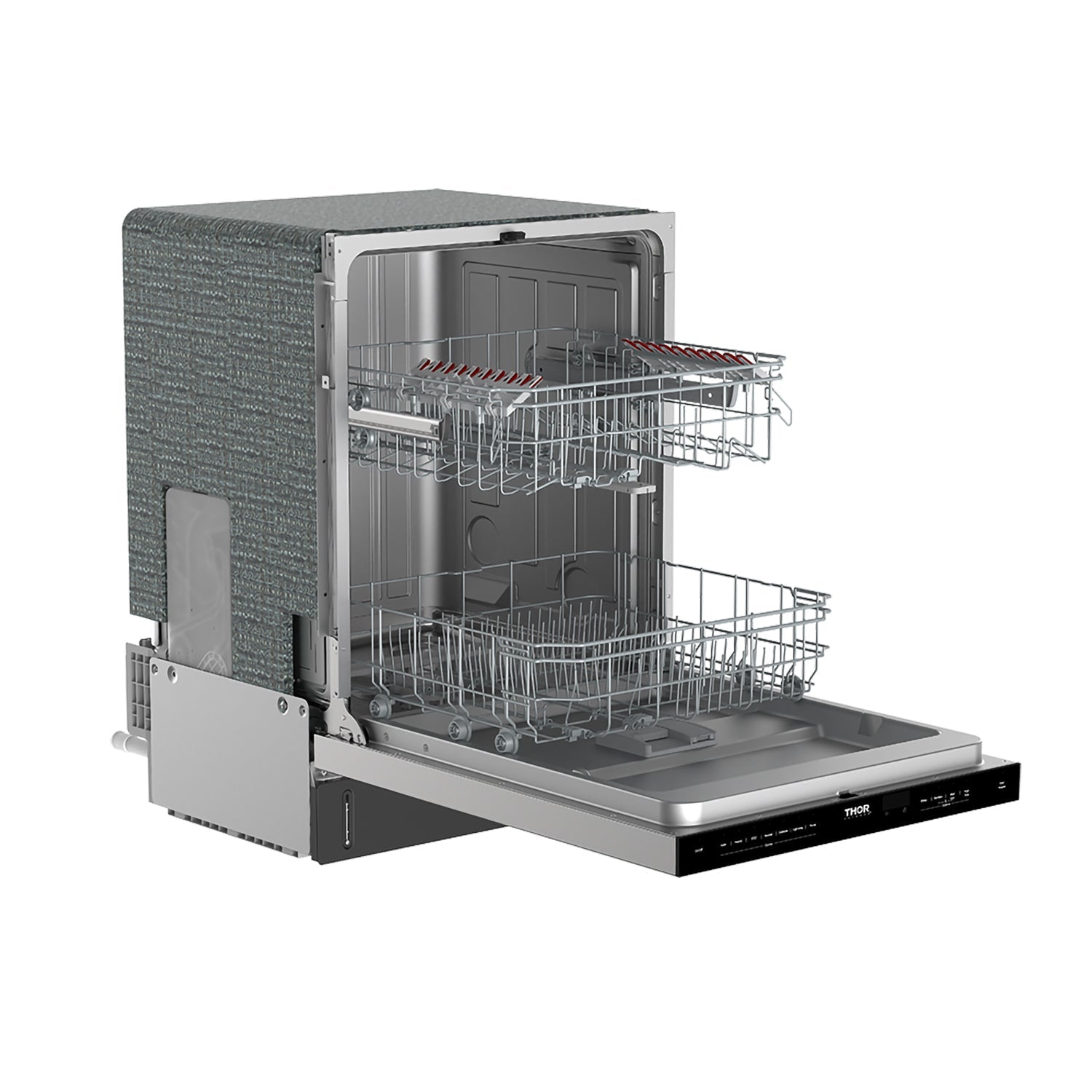 24 Inch Built-In Top Control Dishwasher with Pocket Handle – Stainless Steel/Black