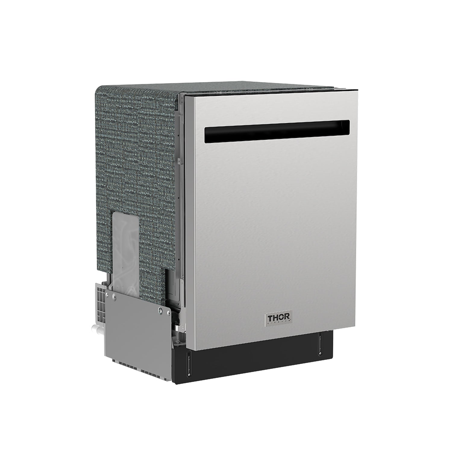 24 Inch Built-In Top Control Dishwasher with Pocket Handle – Stainless Steel/Black