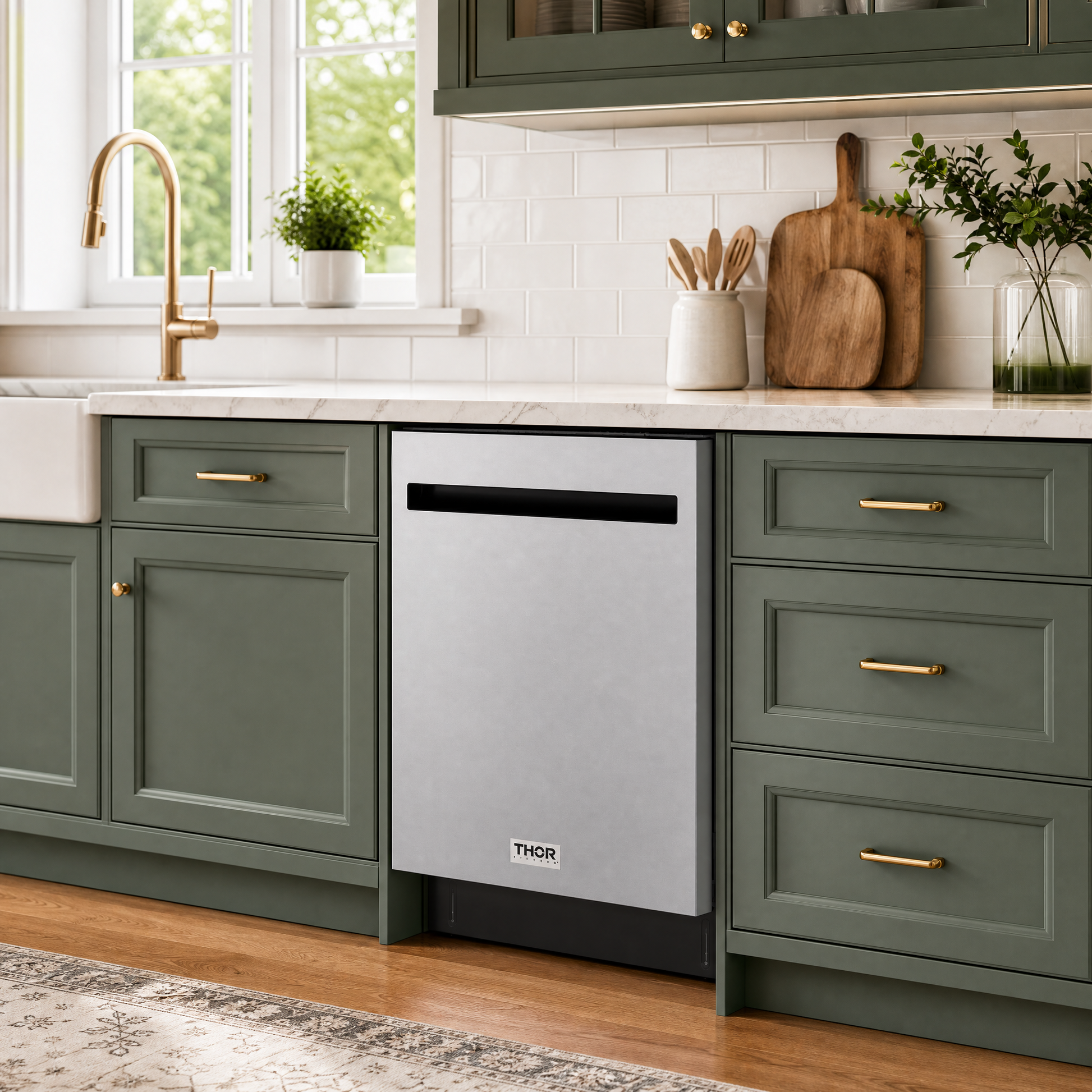 24 Inch Built-In Top Control Dishwasher with Pocket Handle – Stainless Steel/Black