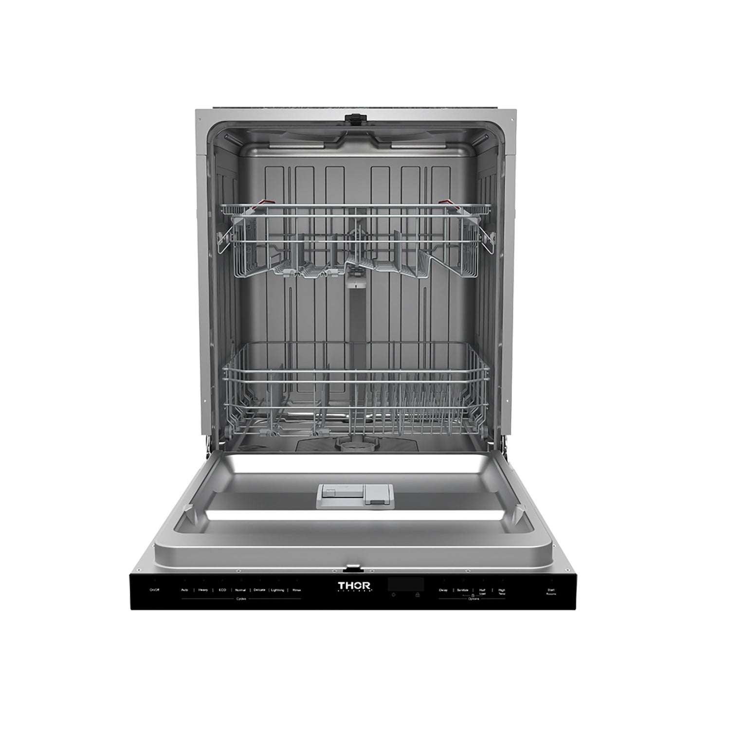 24 Inch Built-In Top Control Dishwasher with Pocket Handle – Stainless Steel/Black