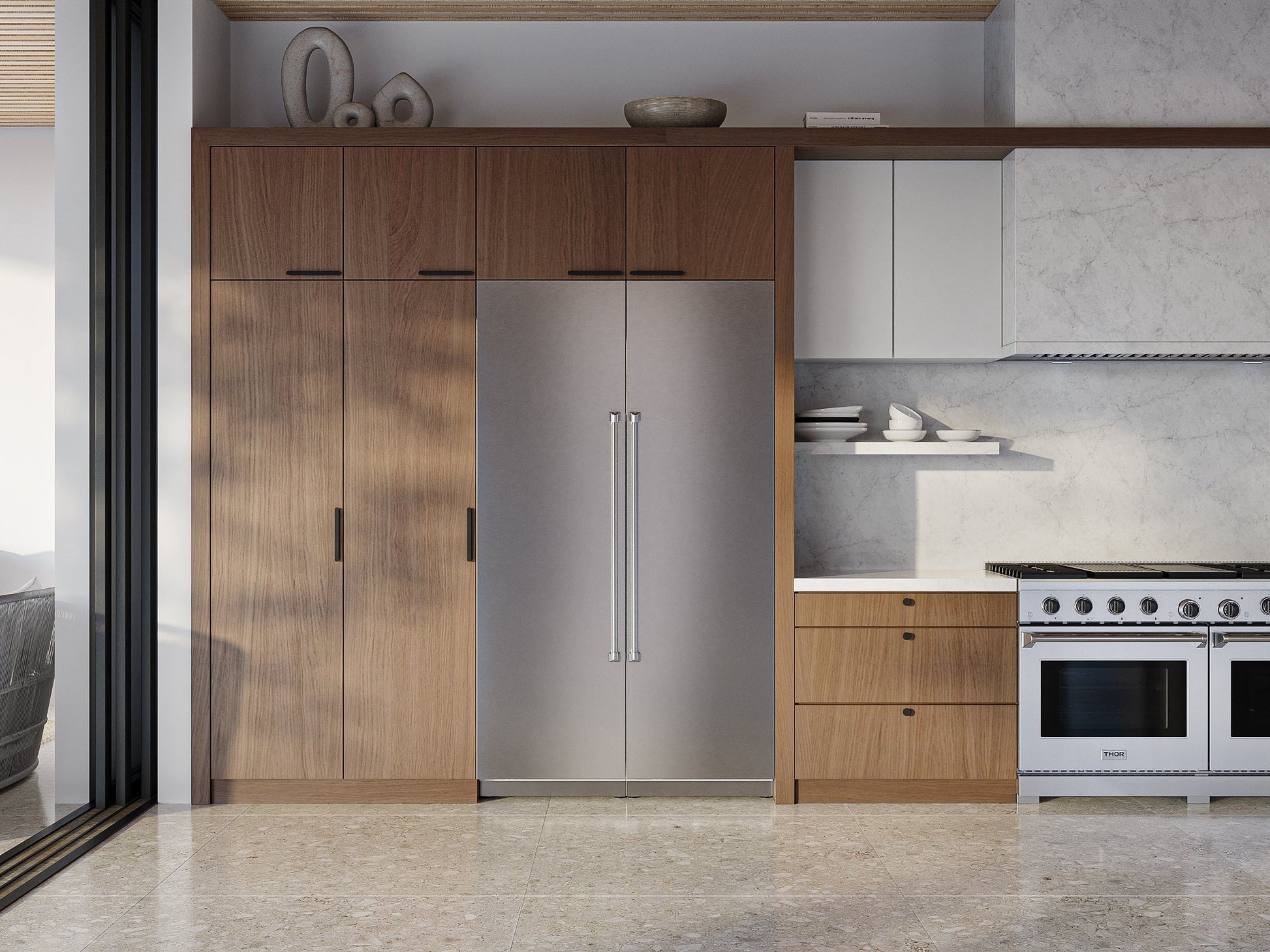 24 Inch Built-in Refrigerator Column, Panel Ready