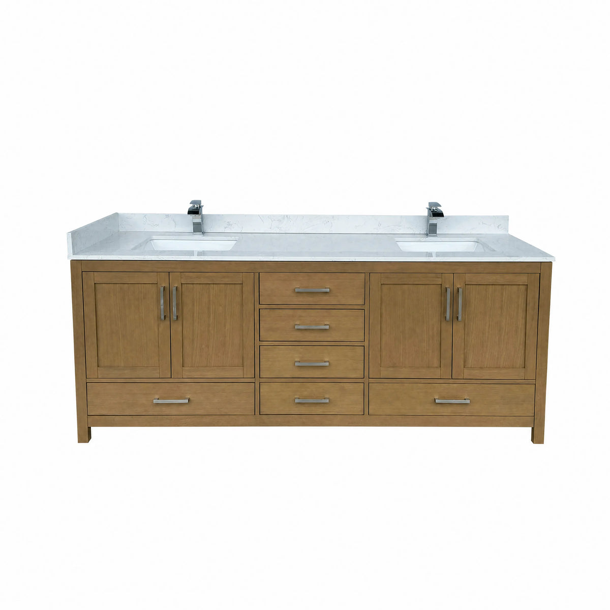 42"/55"/60"/72"/84" Warm Oak Freestanding Bathroom Vanity with Solid Wood Construction