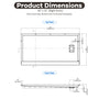 48"/60"x30"-36" White SMC Shower Base with Flamed Rock Slip-Resistant Surface, Left/Right Drain