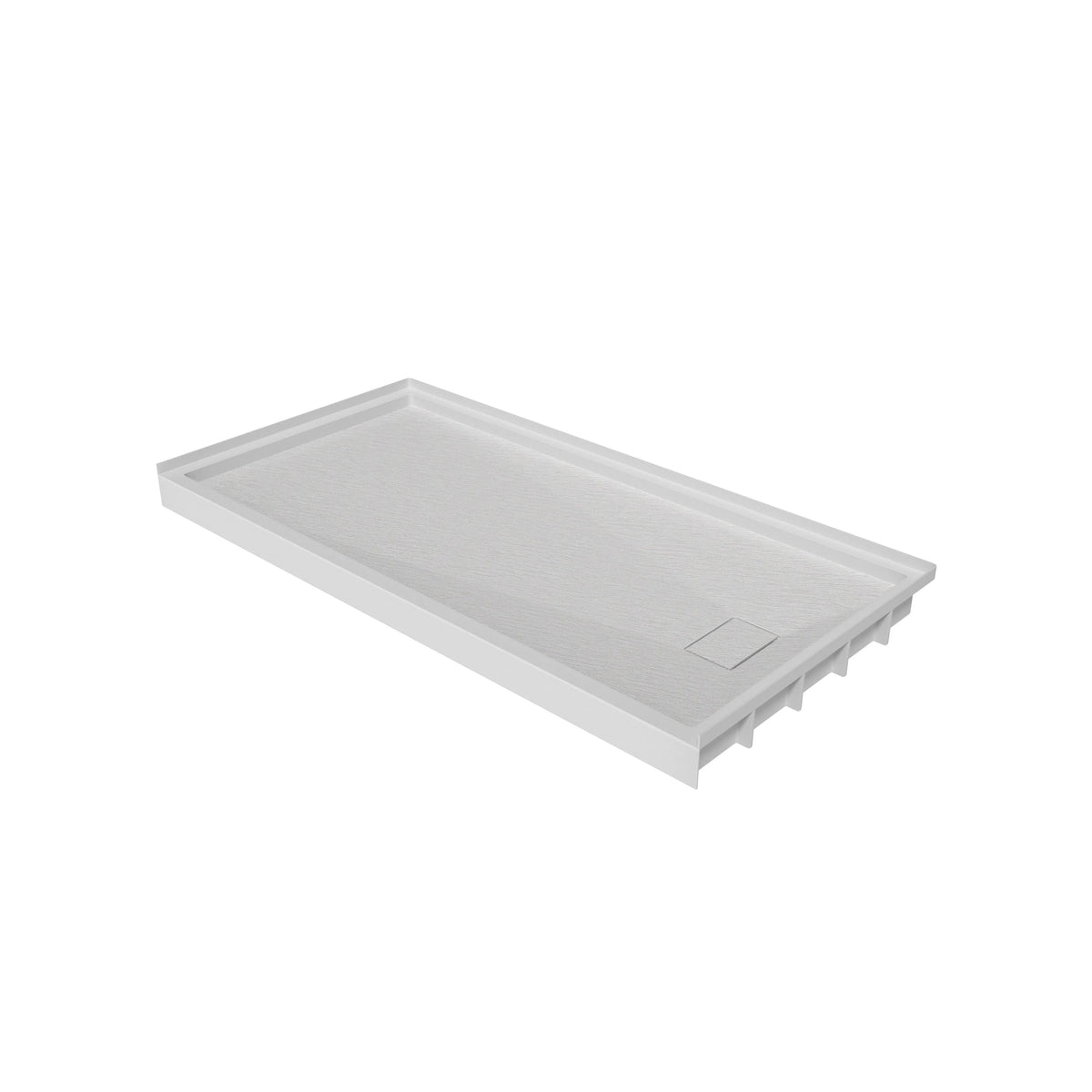 60"x30"/32" Grey One-Piece SMC Shower Pan Base with Anti-Slip Texture