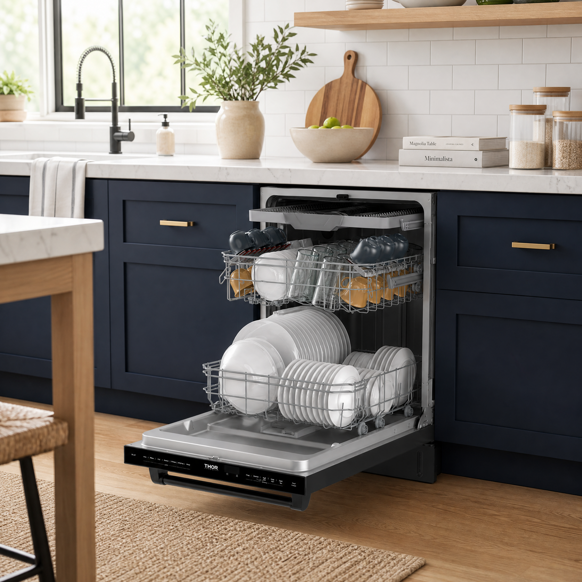 24 Inch Built-In Dishwasher with Open Dry and 7 Cycle in Stainless Steel
