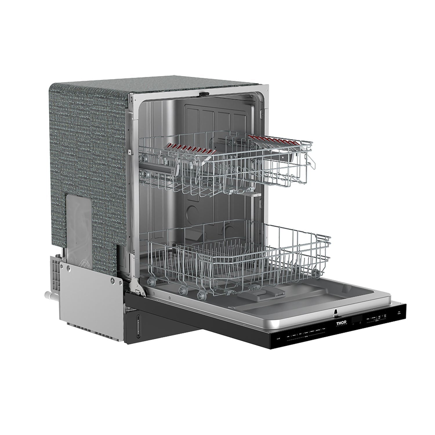 24 Inch Built-In Top Control Dishwasher with Pocket Handle – Stainless Steel/Black