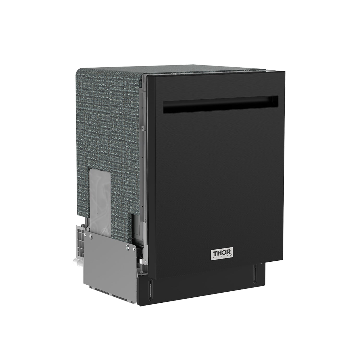 24 Inch Built-In Top Control Dishwasher with Pocket Handle – Stainless Steel/Black