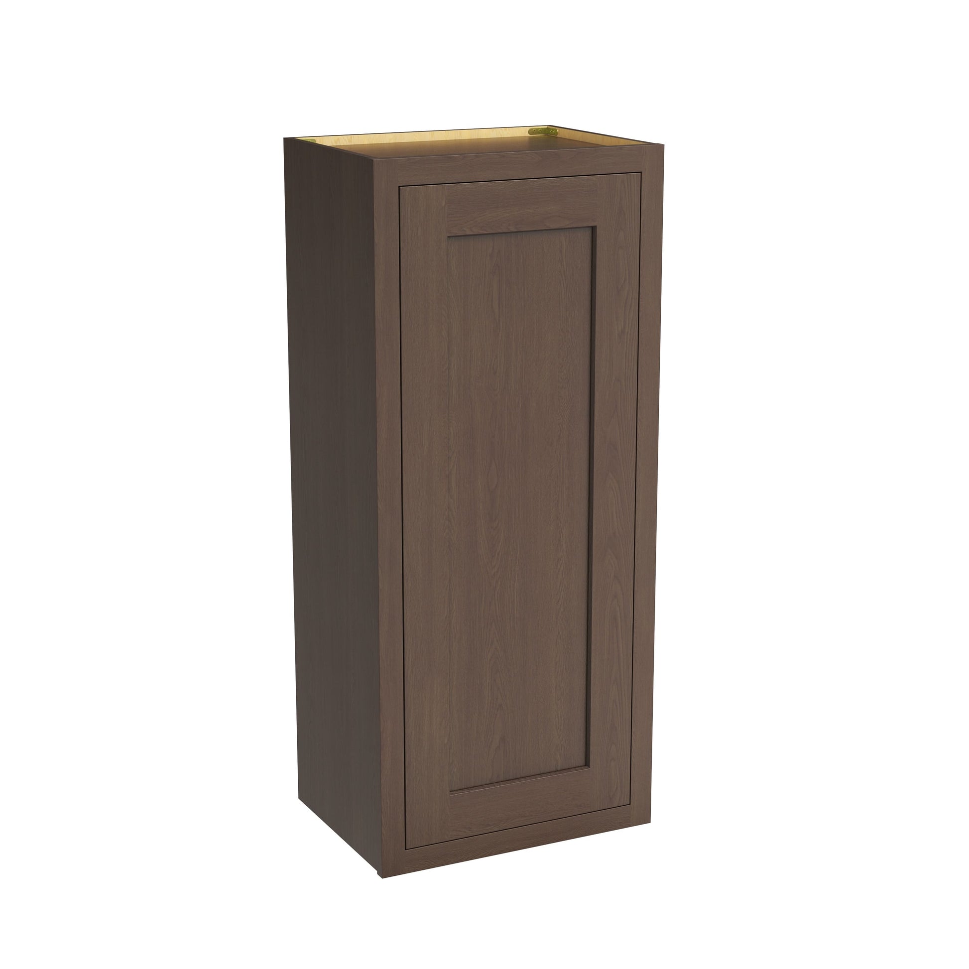 Inset Truffle Brown RTA 9-21"W x 30-42"H x 13.5"D 15-Size Single Door Wall Cabinet