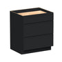 Slim Ebony Black Shaker RTA 12"-36"W x 34.5"H x 24"D 9-Size Drawer Base Cabinet with 3 Drawers