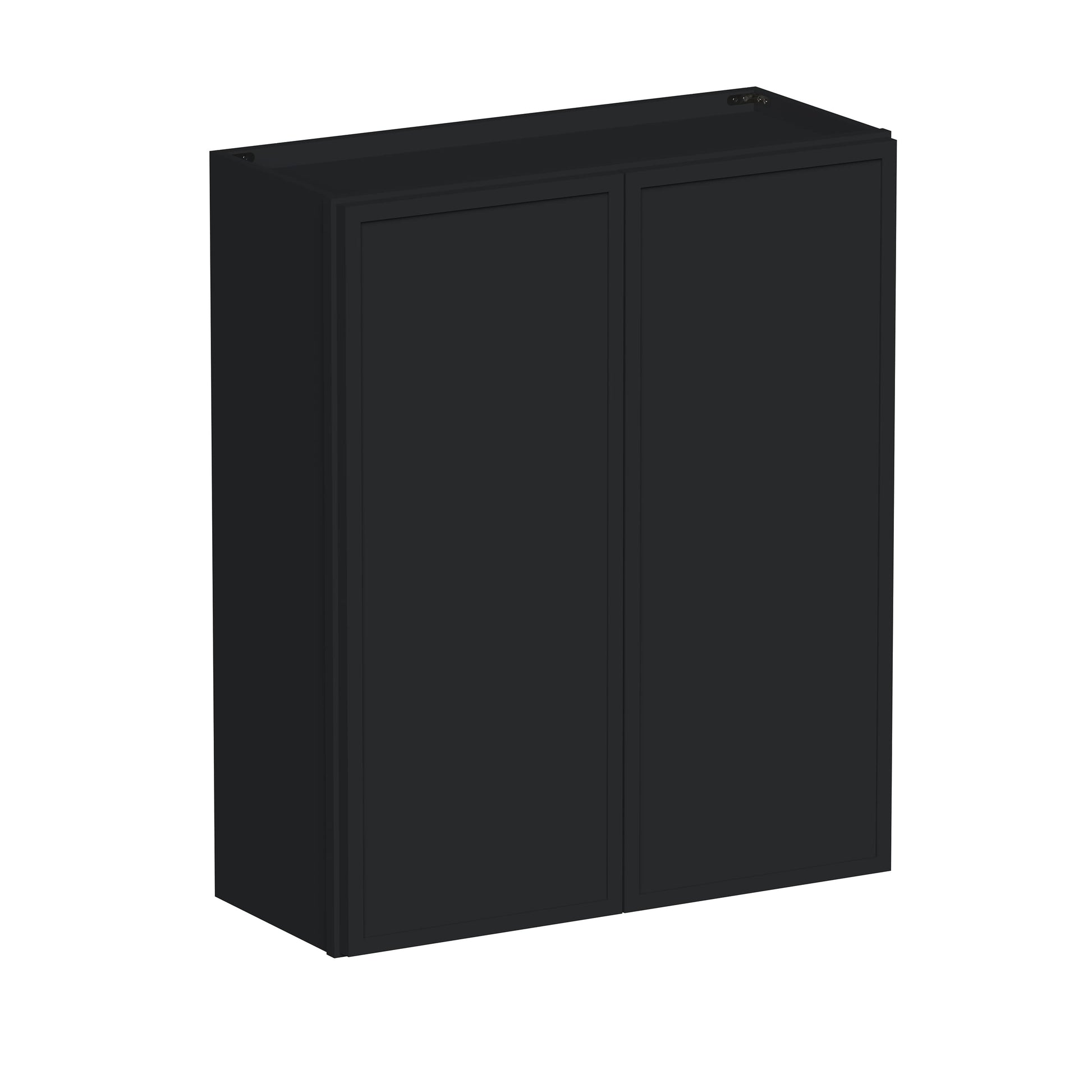 Slim Ebony Black Shaker RTA 24"-36"W x 30"/36"/42"H x 12"D 15-Size Standard Wall Cabinet with 2 Doors