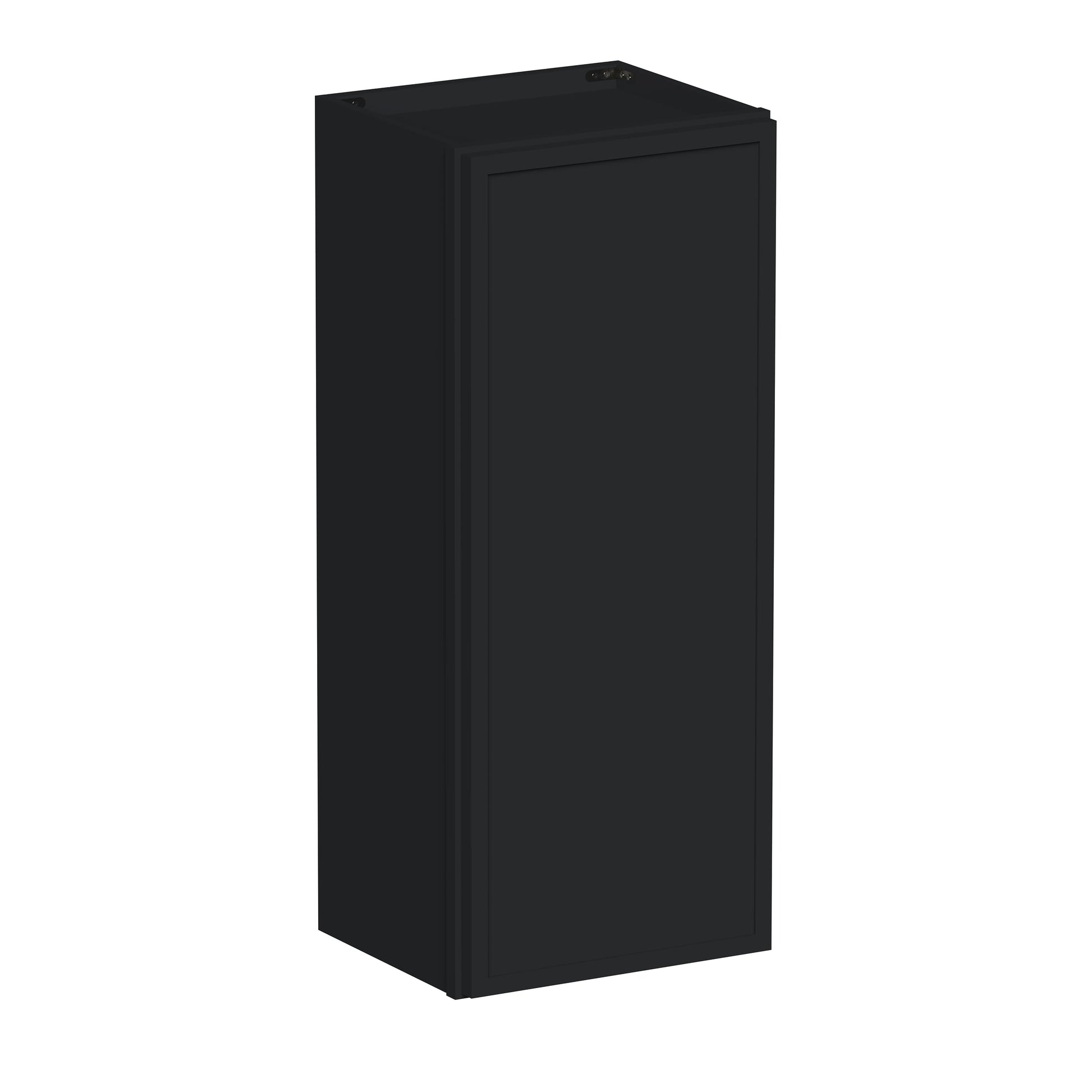 Slim Ebony Black Shaker RTA 9"-21"W x 30"/36"/42"H x 12"D 15-Size Single Door Standard Wall Cabinet