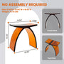 Translucent Resin Arched Solid Surface Bathroom Shower Bench in Glossy Smoke Black/Amber