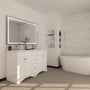 CASAINC 60 x 22 x 35.4 in. Solid Wood Bath Vanity with Marble Top and Backsplash in Gray/White (No/With Mirror)