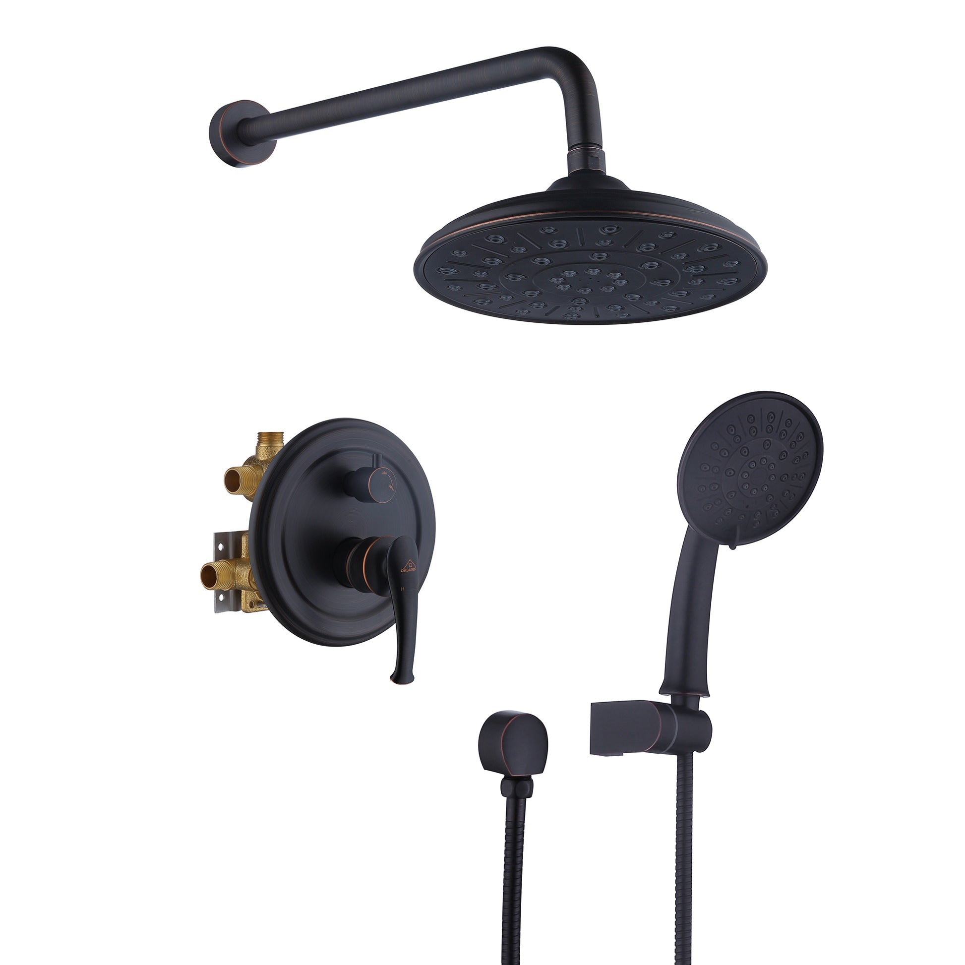 8.3inch Wall-mounted rain shower faucet with pressure balanced valve-CASAINC